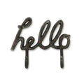 7" X 7" Black Handcrafted Hello Metal With Hooks
