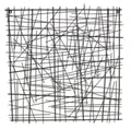 32" X 32" Black Handcrafted Abstract Lines Metal Hanging Dimensional Sculpture