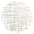 37" X 38" Silver Metal Abstract Lines Round Hanging Dimensional Sculpture