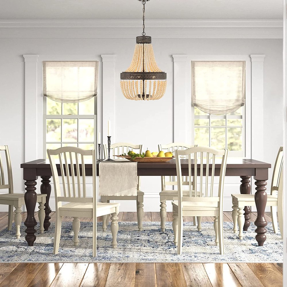 Black And Gold Candle Style Five Light Metal Dimmable Chandelier