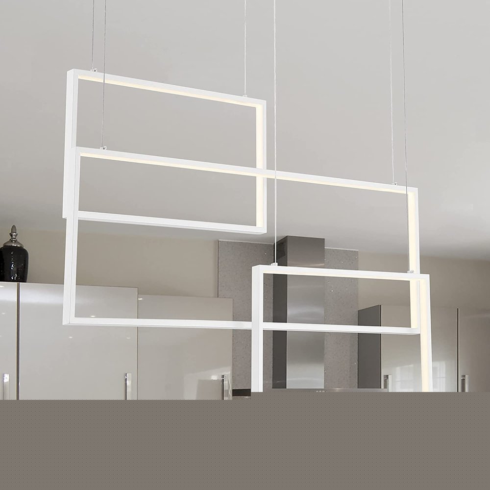 White Candle Style Three Light Metal LED Dimmable Chandelier