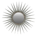 30" Silver Metal Sunburst Framed Accent Mirror