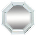 28" Silver Octagon Glass Framed Accent Mirror