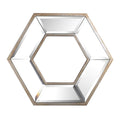 12" Silver Wood Hexagon Framed Accent Mirror
