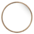 28" Brown Solid Wood Round Framed Accent Mirror