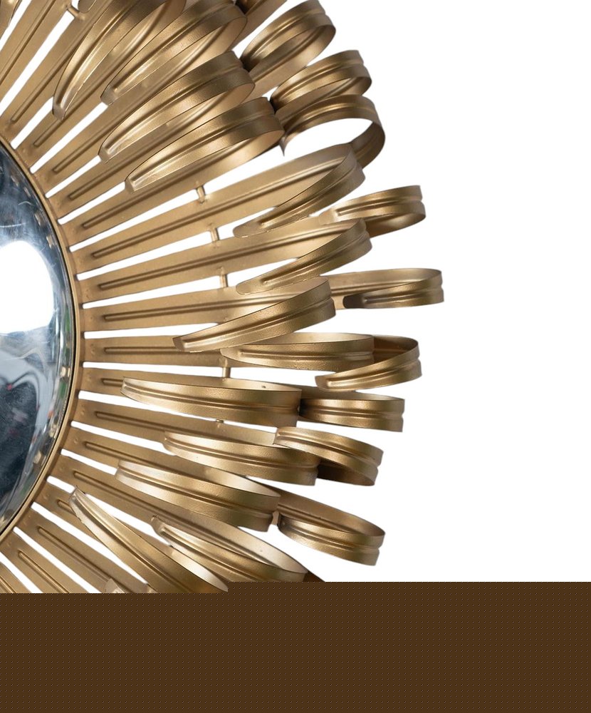 27" Gold Sunburst Iron Framed Accent Mirror