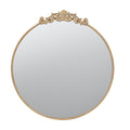 39" Gold Crowned Top Iron Framed Accent Mirror