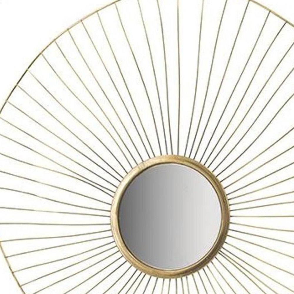 Set of Three Gold Iron Sunburst Framed Accent Mirror
