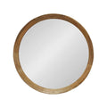 20" Natural Round Wood Framed Accent Mirror