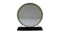 19" Brass Metal Round Freestanding Ornate Framed Makeup Shaving Tabletop Mirror