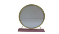 19" Brass Metal Round Freestanding Ornate Framed Makeup Shaving Tabletop Mirror