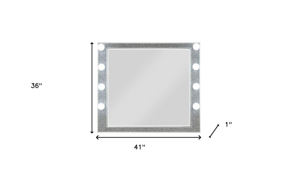 36" Square Wood Framed Mounted Dresser Mirror