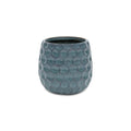 Blue Ceramic 15 Ounce Round Distressed Pot Planter