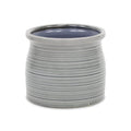 Gray Ceramic 51 Ounce Striped Round Distressed Pot Planter