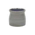 Gray Ceramic 51 Ounce Striped Round Distressed Pot Planter