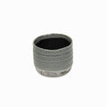 Gray Ceramic 19 Ounce Two Toned Round Distressed Pot Planter