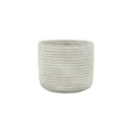 Light Gray Cement 39 Ounce Striped Round Distressed Pot Planter
