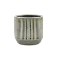 Gray Ceramic 17 Ounce Striped Round Distressed Pot Planter