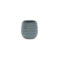 Blue And Gold Ceramic 20 Ounce Geometric Round Distressed Pot Planter
