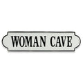 8" X 32" White and Black Woman Cave Metal Wall Decor
