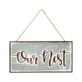 6" X 12" Gray and Brown Our Nest Galvanized Metal Wall Decor