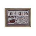 15" X 20" Brown And Gray Tool Rules Wood And Galvanized Metal Wall Decor