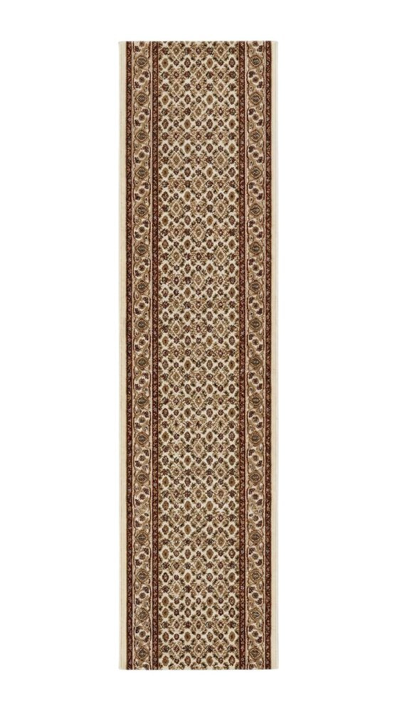 10' Beige And Ivory Oriental Runner Rug