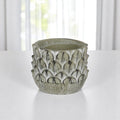 Black And Gray Cement 49 Ounce Leaf Round Distressed Pot Planter