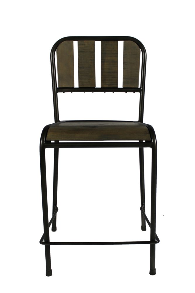 Five Piece Brown and Black Square Solid Wood Dining Set with Four Chairs