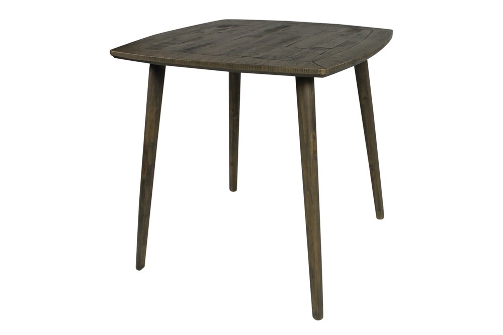 Five Piece Brown and Black Square Solid Wood Dining Set with Four Chairs