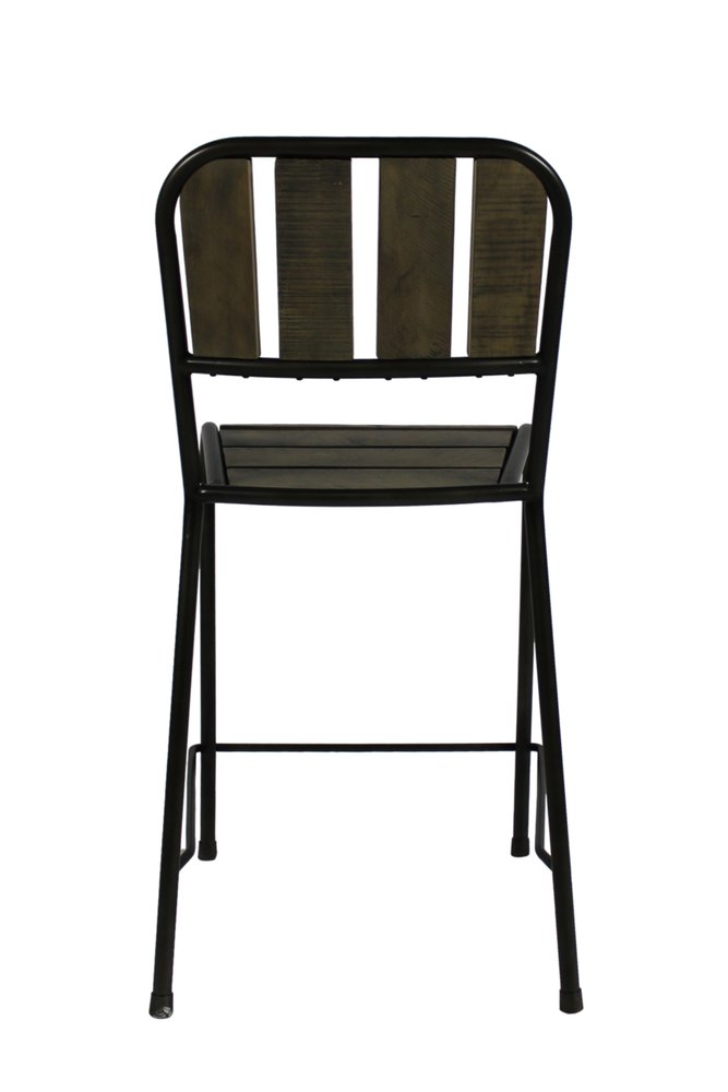 Five Piece Brown and Black Square Solid Wood Dining Set with Four Chairs