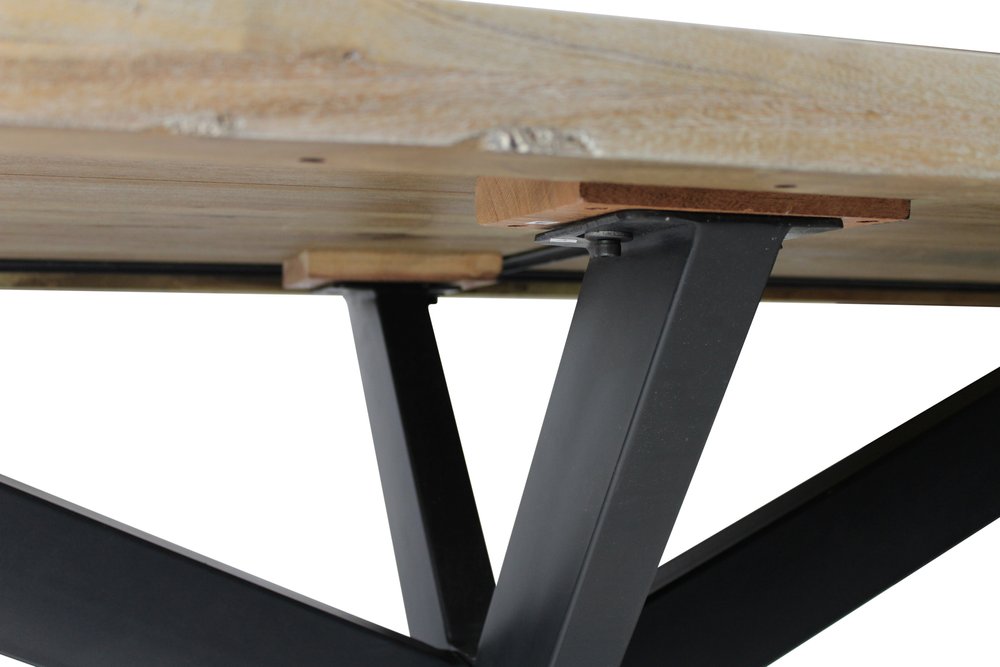 Seven Piece Gray and Black Solid Wood Dining Set with Six Chairs