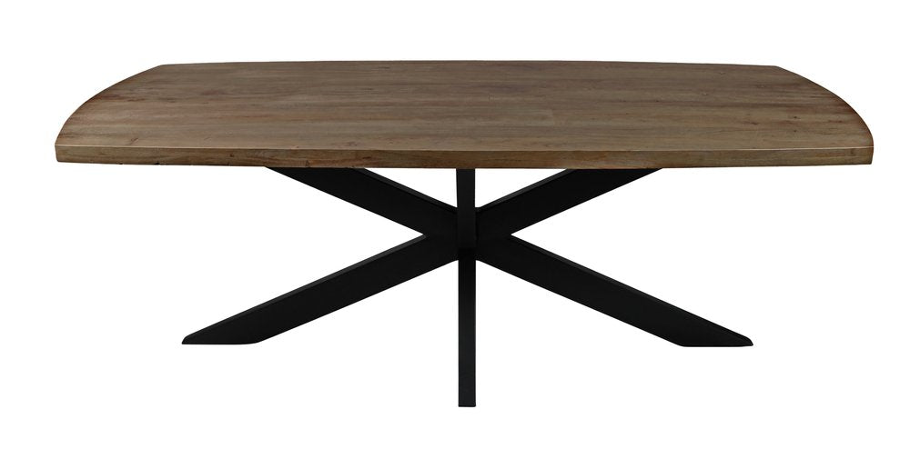 Nine Piece Gray and Black Solid Wood Dining Set with Eight Chairs
