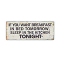 9" X 24" White and Black If You Want Breakfast Wood Wall Decor