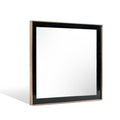 39" Rose Gold and Black Wood and Metal Framed Accent Mirror