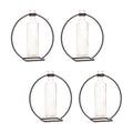 Set of Four Gray Round Metal Wall Vase