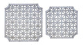Set of Two Gray Geometric Solid Wood Square Framed Art