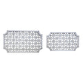 Set of Two Gray Geometric Lattice Wood Hanging Dimensional Sculptures