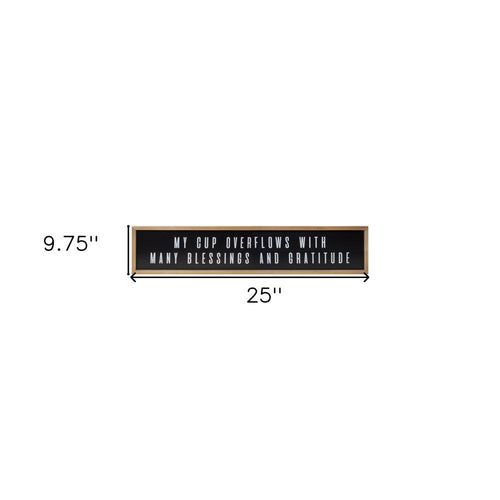 10" X 25" Natural Black And White Sentiment Plaque Wood Wall Decor