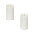 Set of Two White Flameless Pillar Candle