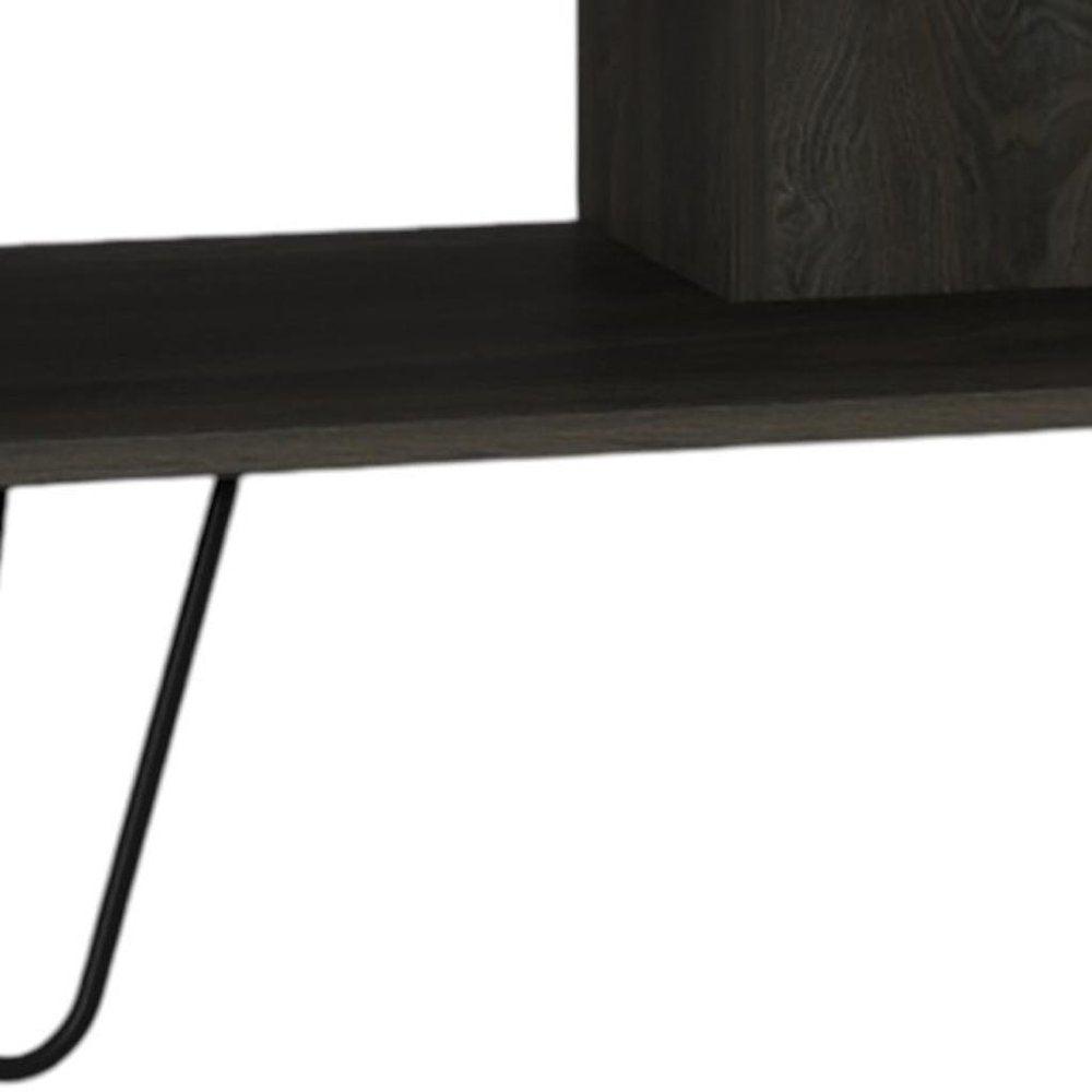 Set of Two Espresso and Black Wood Furniture Set