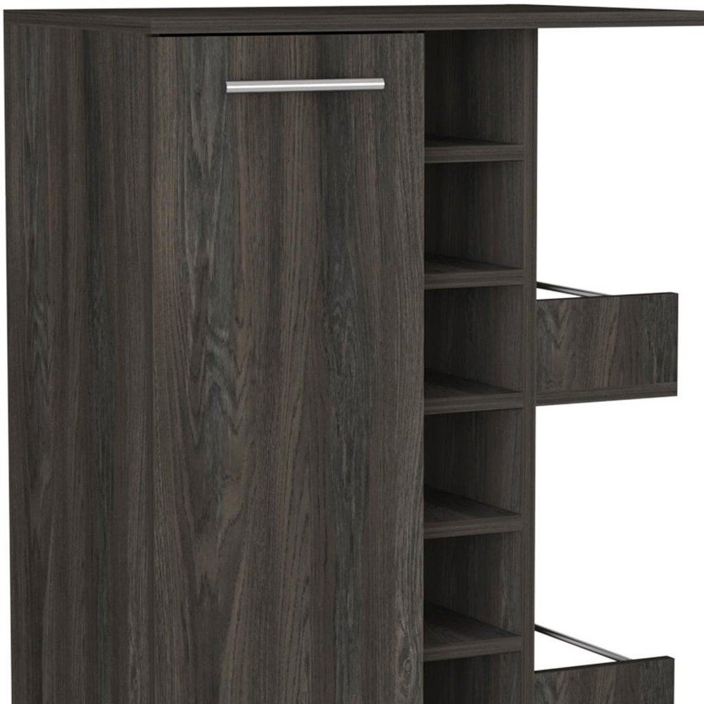 Set of Two Espresso and Black Wood Furniture Set