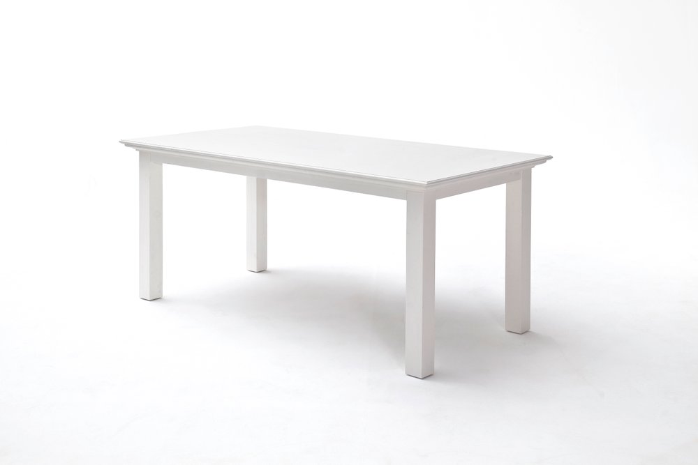 71" White Solid Wood Dining Table