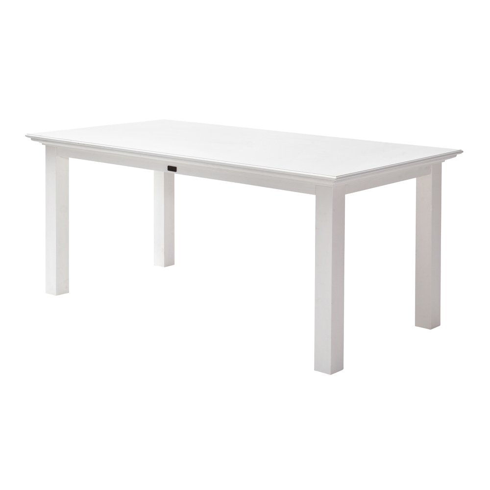 71" White Solid Wood Dining Table