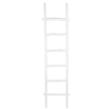 76" White Six Step Solid Wood Decorative Ladder