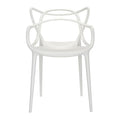 White Heavy Duty Plastic Open Back Dining Arm Chair