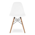 White And Natural Heavy Duty Plastic And Wood Dining Side Chair