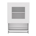 20" White Wood Wall Mounted China Cabinet With Single Door
