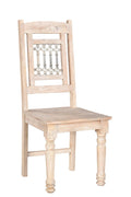Set of Two White Wood Slat Back Dining Side Chairs