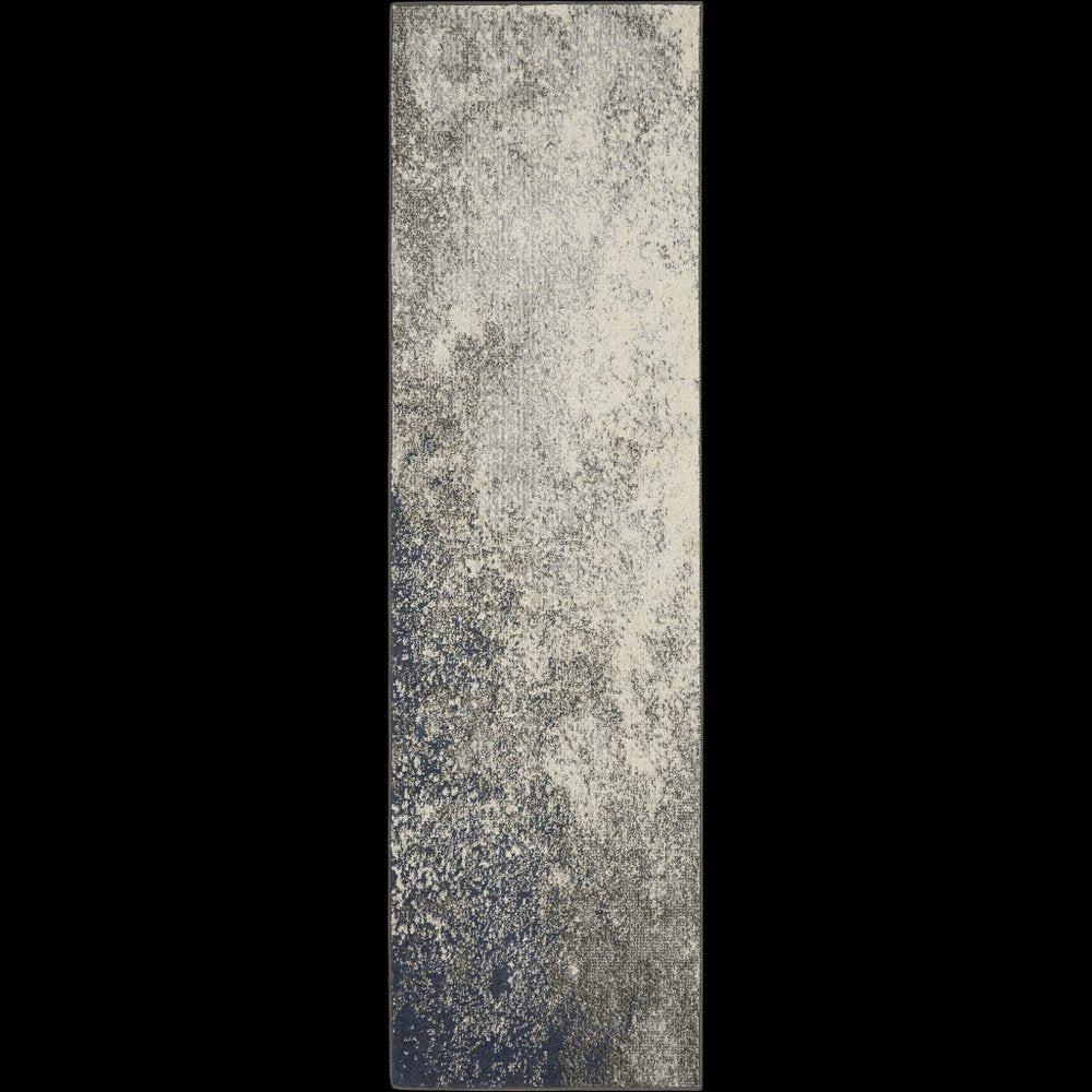 10' Black Abstract Power Loom Runner Rug